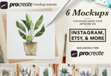 6 Procreate Artwork Mockups Poster 1