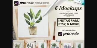 6 Procreate Artwork Mockups Poster 1