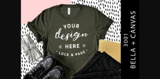 Army Bella Canvas 3001 T Shirt Mockup Poster 1