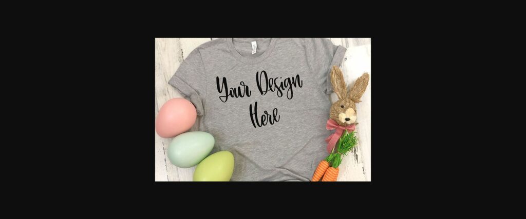 Athletic Heather Easter Styled T-Shirt Mockup Photo Poster 1