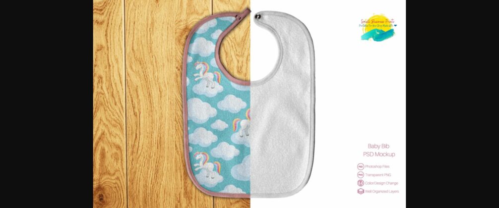 Baby Bib Editable Photo Realistic Product Mockup Poster 3