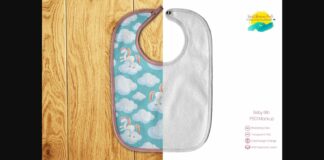 Baby Bib Editable Photo Realistic Product Mockup Poster 1