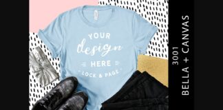 Baby Blue Bella Canvas 3001 Shirt Mockup Poster 1