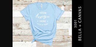 Baby Blue Bella Canvas 3001 Tee Mockup Poster 1