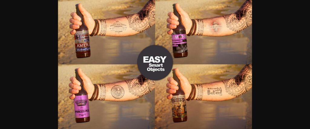 Beach Beer Tattoo Style Mockup Poster 4