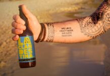 Beach Beer Tattoo Style Mockup Poster 1