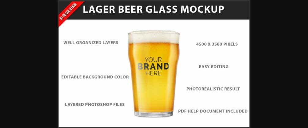 Beer Glass Mockup Poster 1