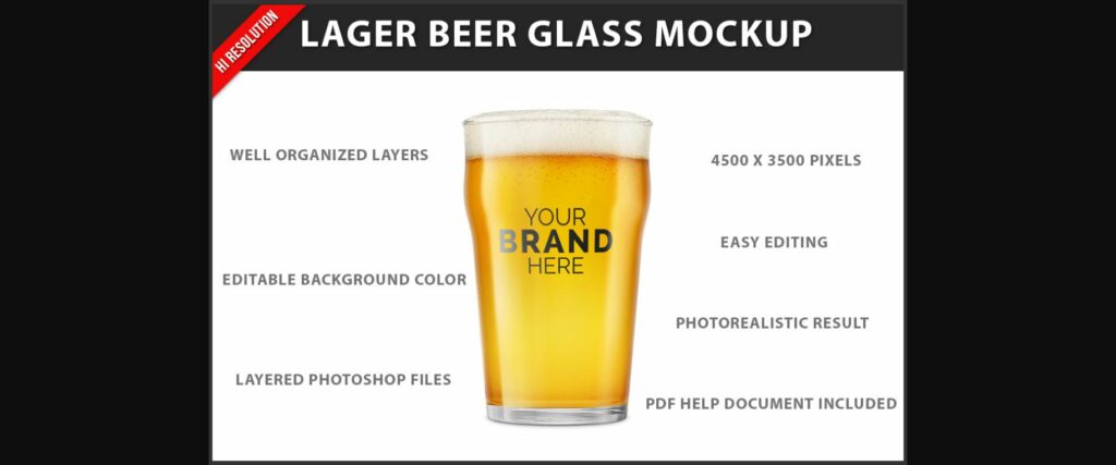 Beer Glass Mockup Poster 3