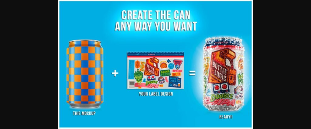 Beer Soda Can Mockup Poster 4