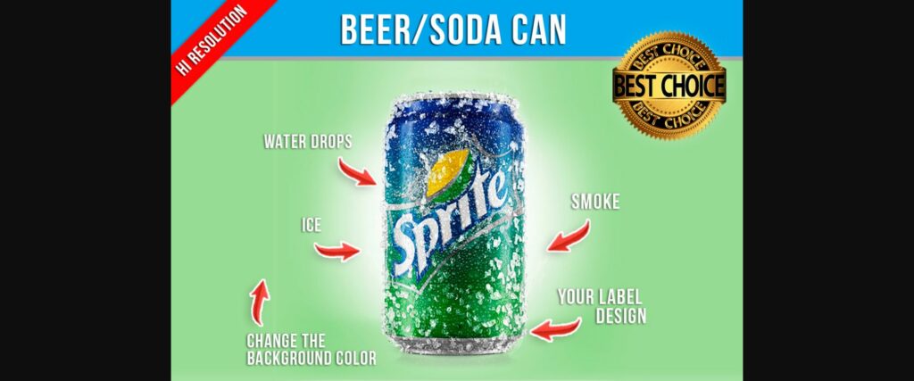 Beer Soda Can Mockup Poster 1