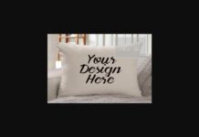 Beige Pillow Mockup Poster 1