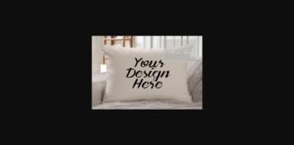 Beige Pillow Mockup Poster 1