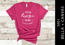 Berry Bella Canvas 3001 T Shirt Mockup Poster 1