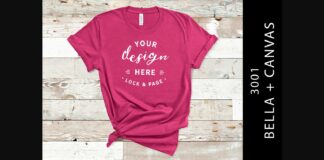 Berry Bella Canvas 3001 T Shirt Mockup Poster 1