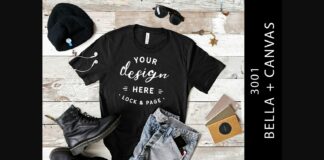 Black Mens Bella Canvas 3001 Mockup Tee Poster 1