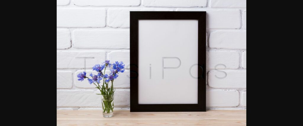 Black Brown Poster Frame Mockup with Cornflower Poster 4