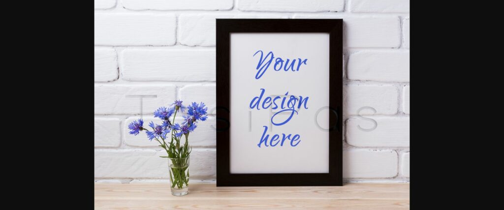 Black Brown Poster Frame Mockup with Cornflower Poster 1