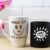 Black Coffee Cup and White Cappuccino Mug Mockup