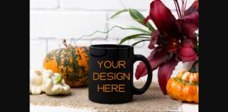 Black Coffee Mug Mockup Poster 1