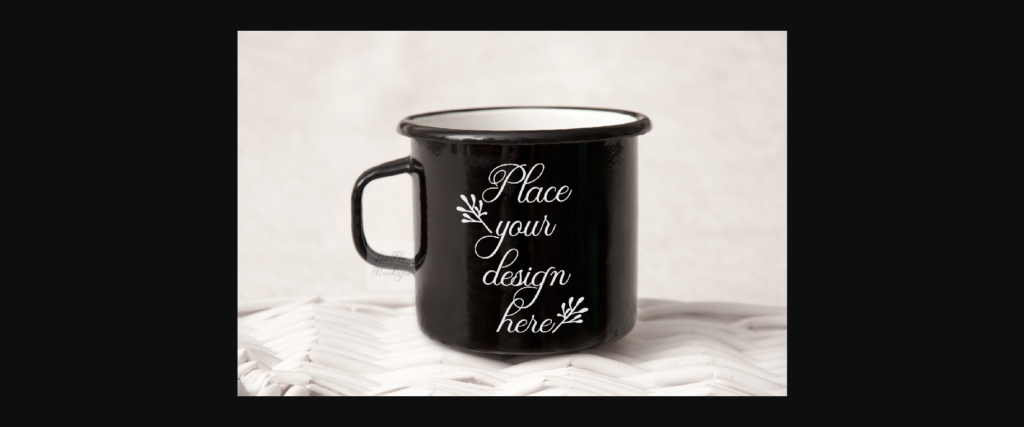 Black Metal Enamel Mug Mockup Poster 1