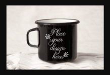 Black Metal Enamel Mug Mockup Poster 1