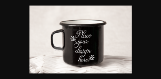 Black Metal Enamel Mug Mockup Poster 1