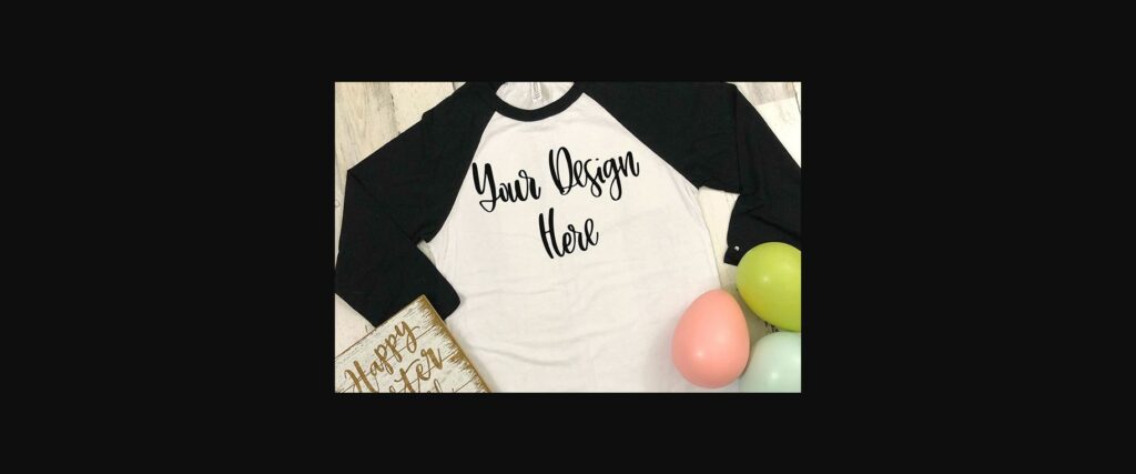 Black/White Raglan Easter Styled Shirt Mockup Photo Poster 1