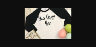 Black/White Raglan Easter Styled Shirt Mockup Photo Poster 1