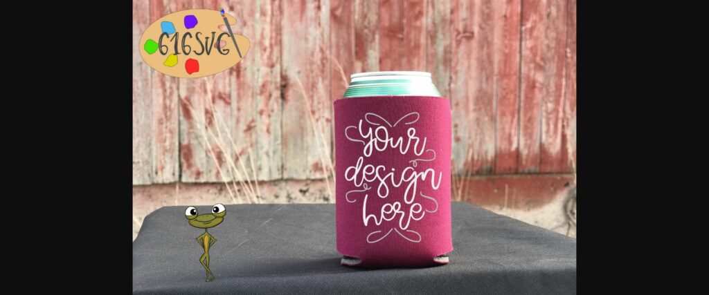 Burgundy Can Cooler Mockup Poster 4