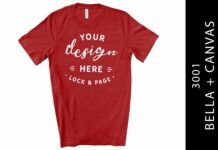 Canvas Red Bella Canvas 3001 Mockup Tee Poster 1