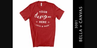 Canvas Red Bella Canvas 3001 Mockup Tee Poster 1