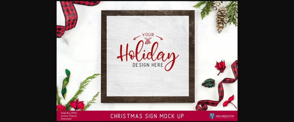 Christmas, Holiday Sign Mock Ups, 2 VERSIONS! Styled Photos Poster 3
