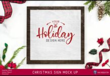 Christmas, Holiday Sign Mock Ups, 2 VERSIONS! Styled Photos Poster 1