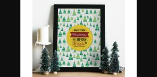 Christmas Photo Frame Mockup with Smart Object Poster 1