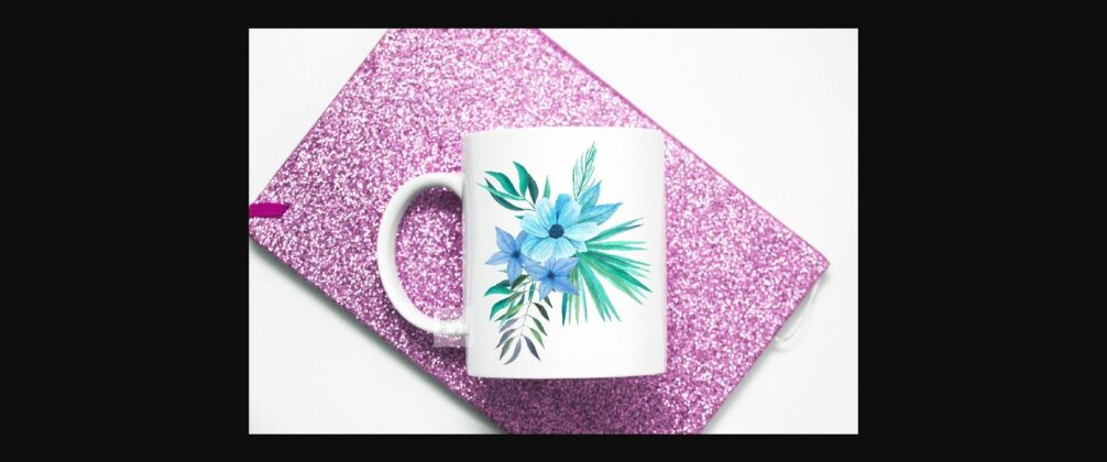 Coffee Mug Mockup Pink Glitter Flatlay Poster 6