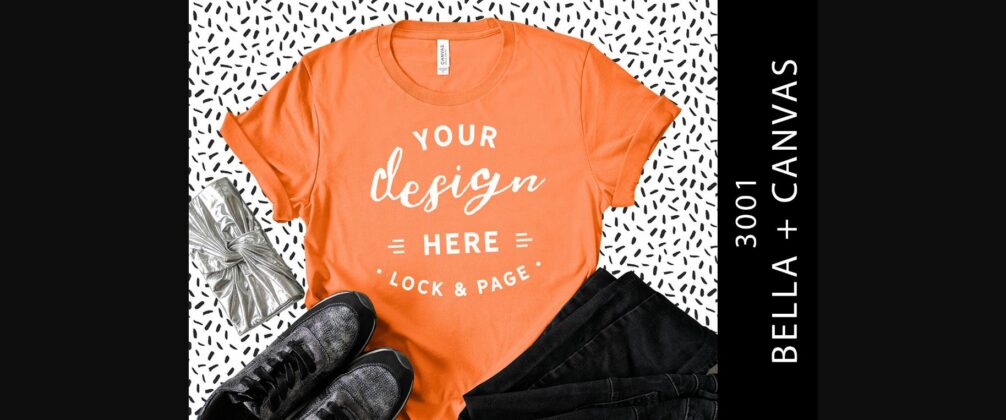 Coral Bella Canvas 3001 Funky Tee Mockup Poster 1