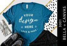 Deep Teal Bella Canvas 3001 Tee Mockup Poster 1