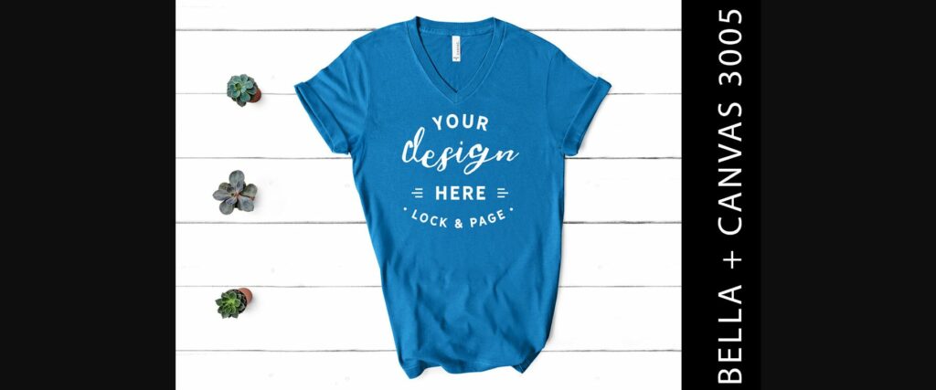 Deep Teal Bella Canvas 3005 V Neck Poster 1