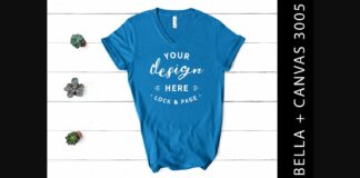 Deep Teal Bella Canvas 3005 V Neck Poster 1