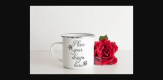 Enamel Romantic Mug Mockup Poster 1