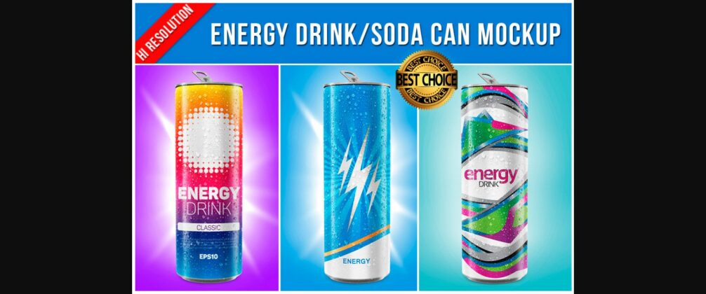 Energy Drink Mockup Poster 1