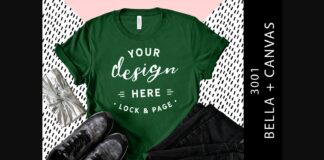 Evergreen Bella Canvas 3001 Tee Mockup Poster 1