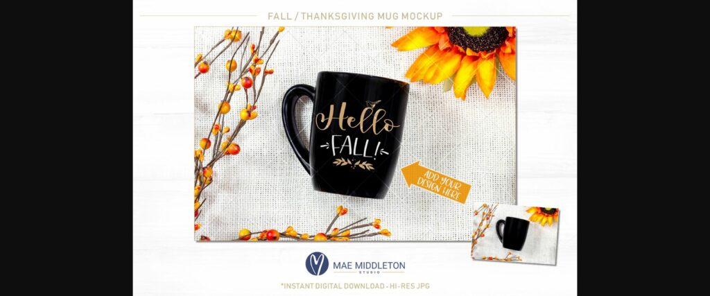 Fall / Autumn / Thanksgiving Black Mug Mock Up - High-res  Poster 4