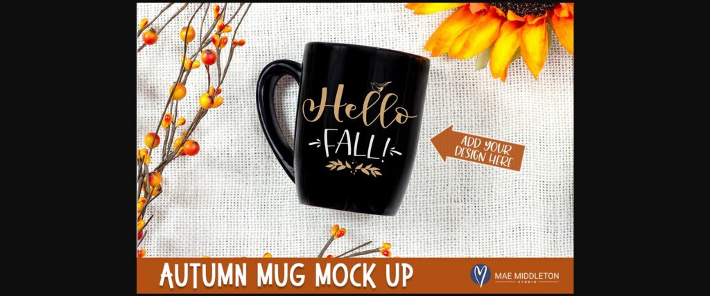 Fall / Autumn / Thanksgiving Black Mug Mock Up - High-res  Poster 1
