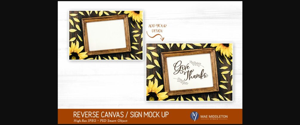 Fall / Autumn / Thanksgiving Sunflower Sign Mock Up, Styled  Poster 4