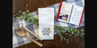 Farmhouse Kitchen Tea Towel Mockup Poster 1