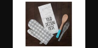 Farmhouse Kitchen Tea Towel Mockup Poster 1