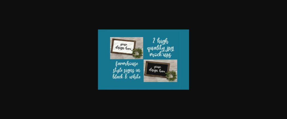 Farmhouse Mock-Up Wood Sign Set Poster 5