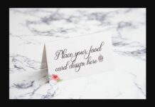 Food Table Catering Name Card Mockup Poster 1