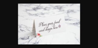 Food Table Catering Name Card Mockup Poster 1